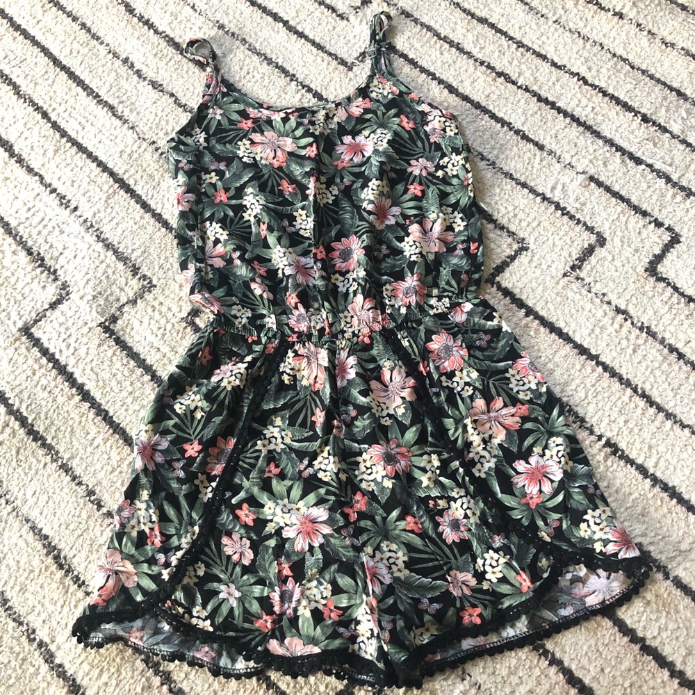 Floral shorts romper